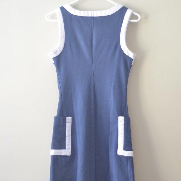 Ruby Rox Mod Retro Navy Mini Dress with Pockets Size M - Picture 2 of 3